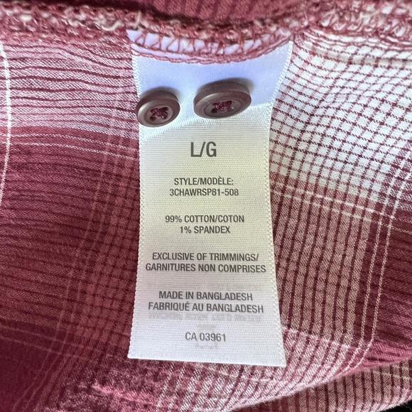 WindRiver - Pink & White Checkered Long Sleeve Button Down Shirt - Picture 7 of 7